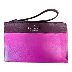 Kate Spade New York Staci Colorblock Medium L Zip Leather Wristlet